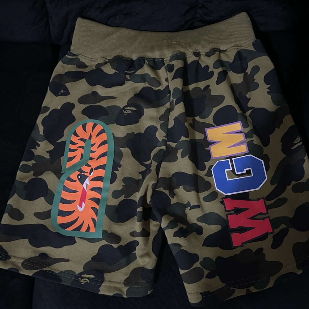BAPE camo shorts